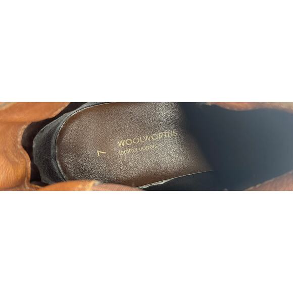 Woolworths Womens size 7 brown Leather Chelsea Ankle Heeled Booties - Picture 6 of 6